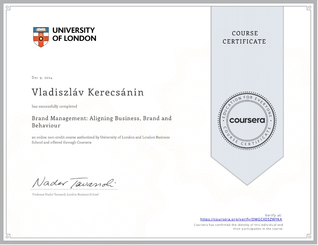 Brand Management: Aligning Business, Brand and Behaviour by University of London