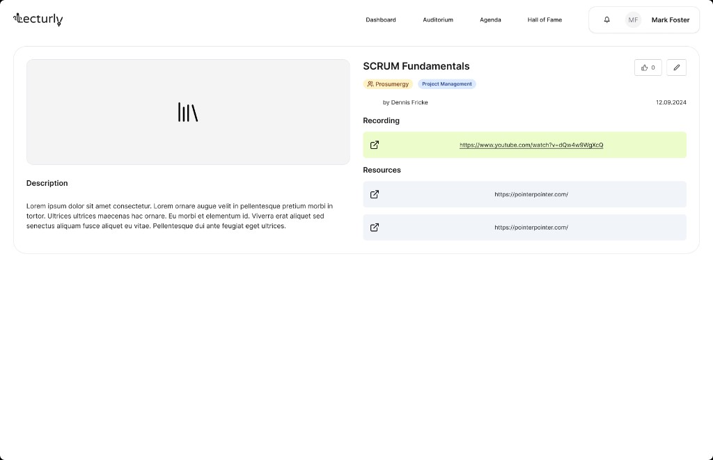 Lectur.ly — One place for everything about a session
