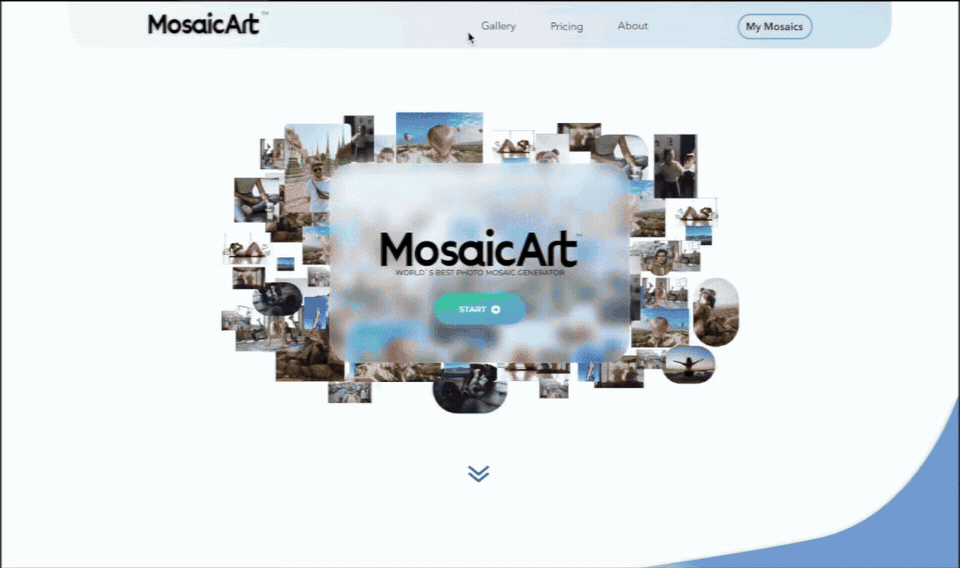 MosaicArt — Landing page evolution 2