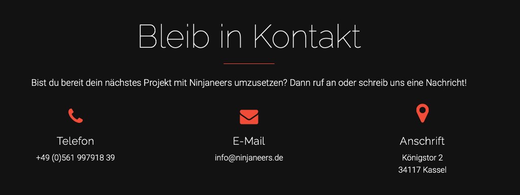 Rebranding of ninjaneers GmbH — Contact and social in one place — before