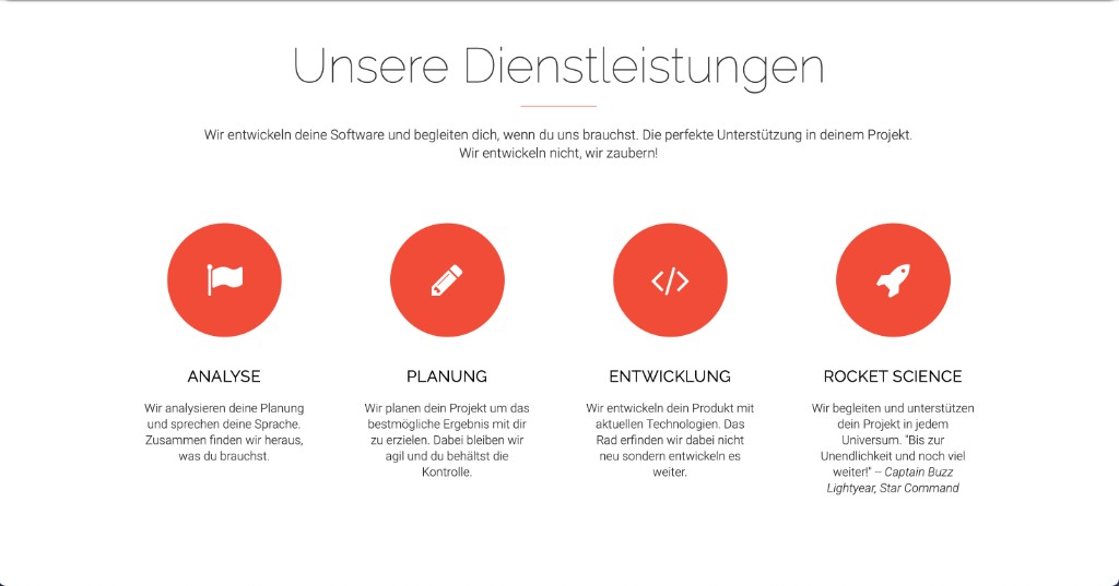 Rebranding of ninjaneers GmbH — Services at a glance — before